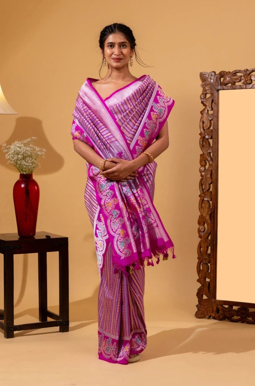 Bridal banarasi katan saree best sale