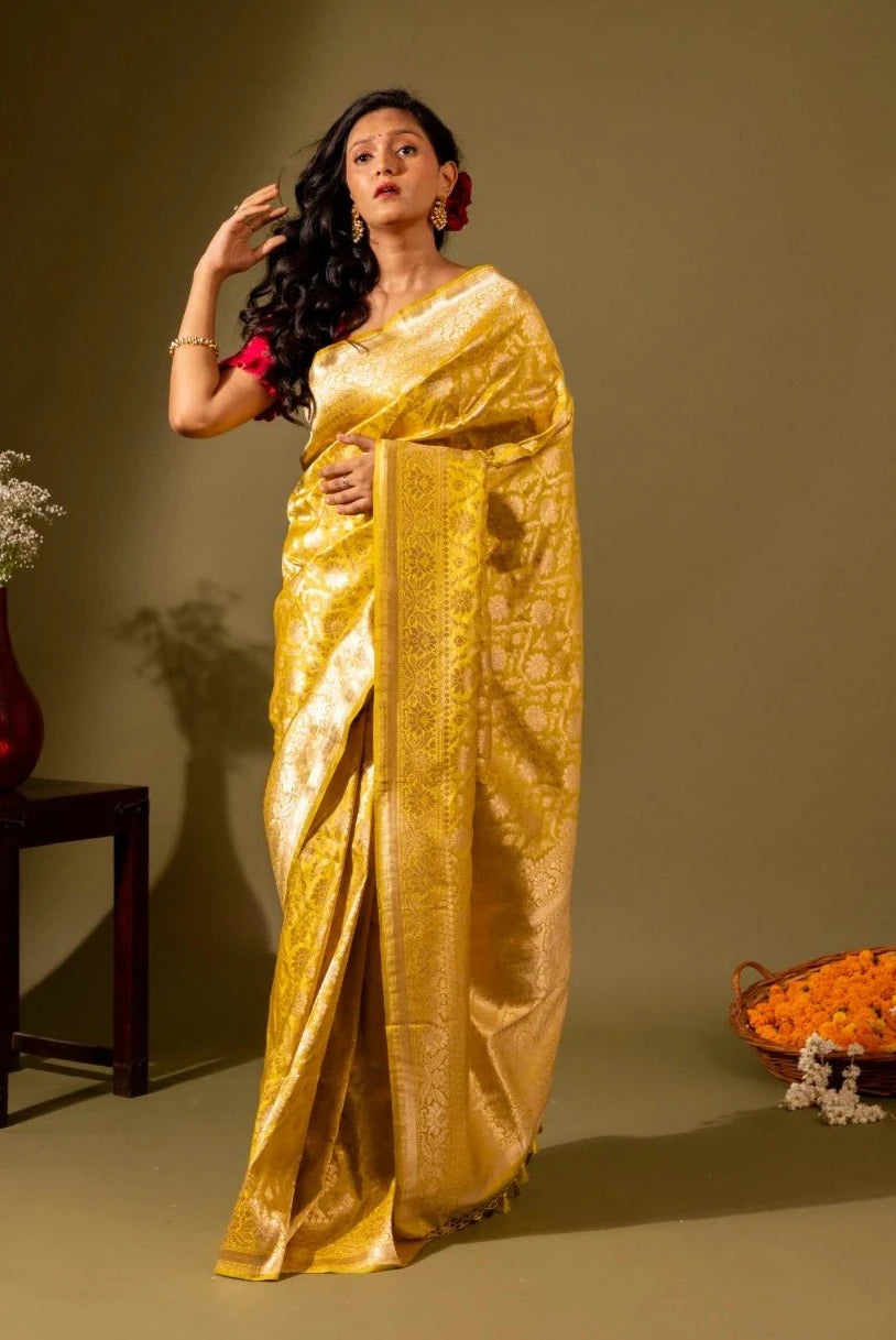 Beautiful Pure Banarasi Katan Silk Saree - Madhukara