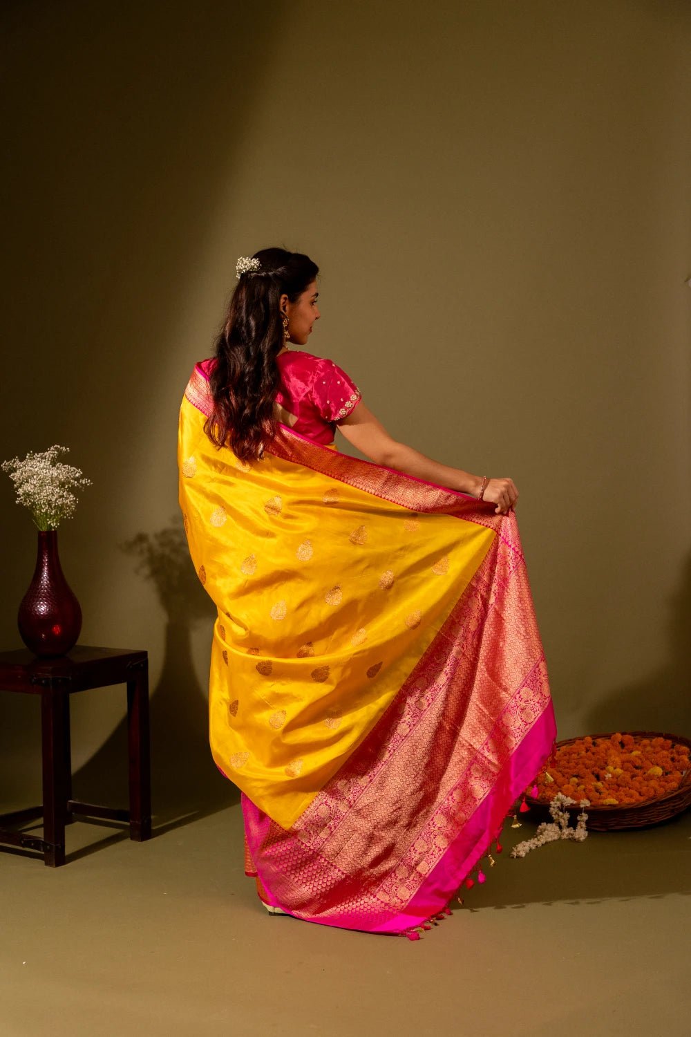 Pure Banarasi Katan Silk with Delicate Kadhwa Work - Madhukara