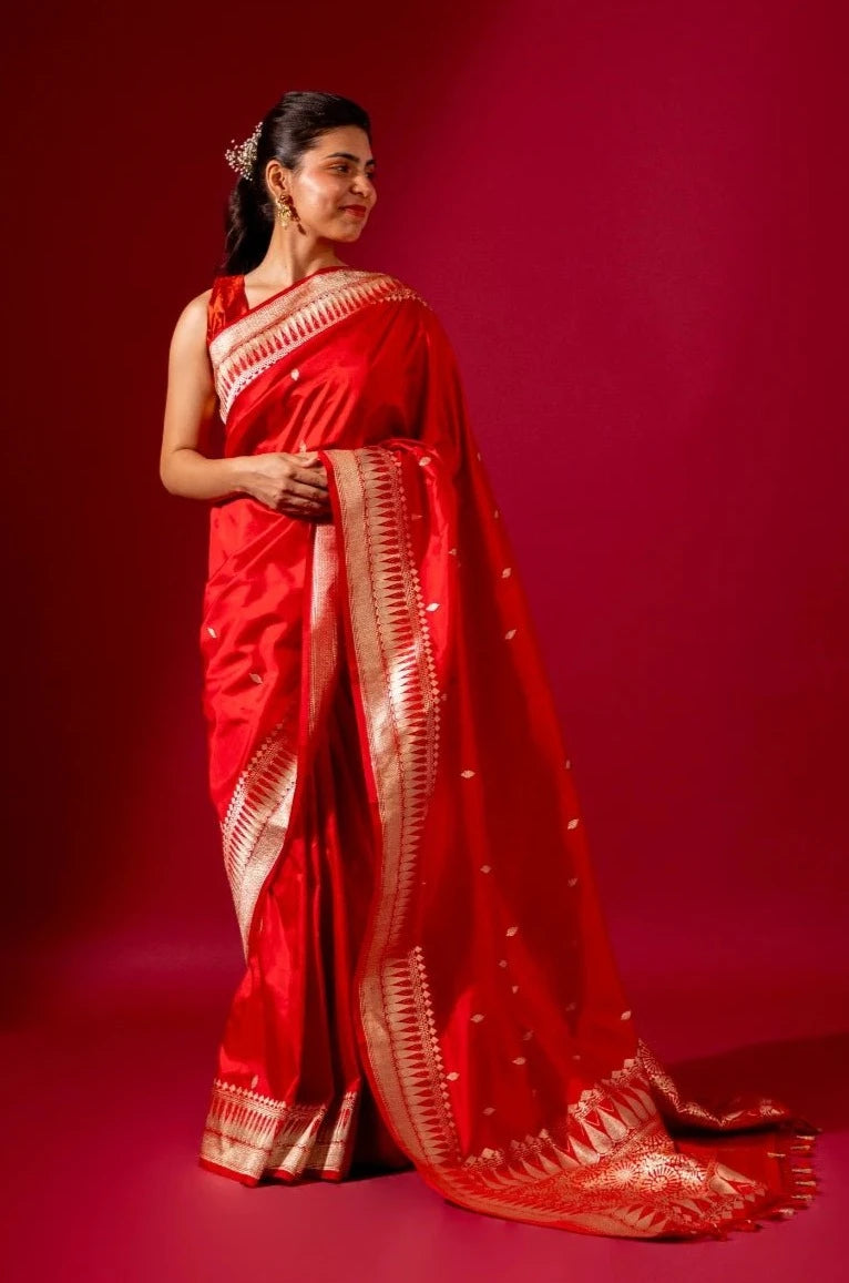 Pure Banarasi Katan Silk with Delicate Kadhwa Work - Madhukara