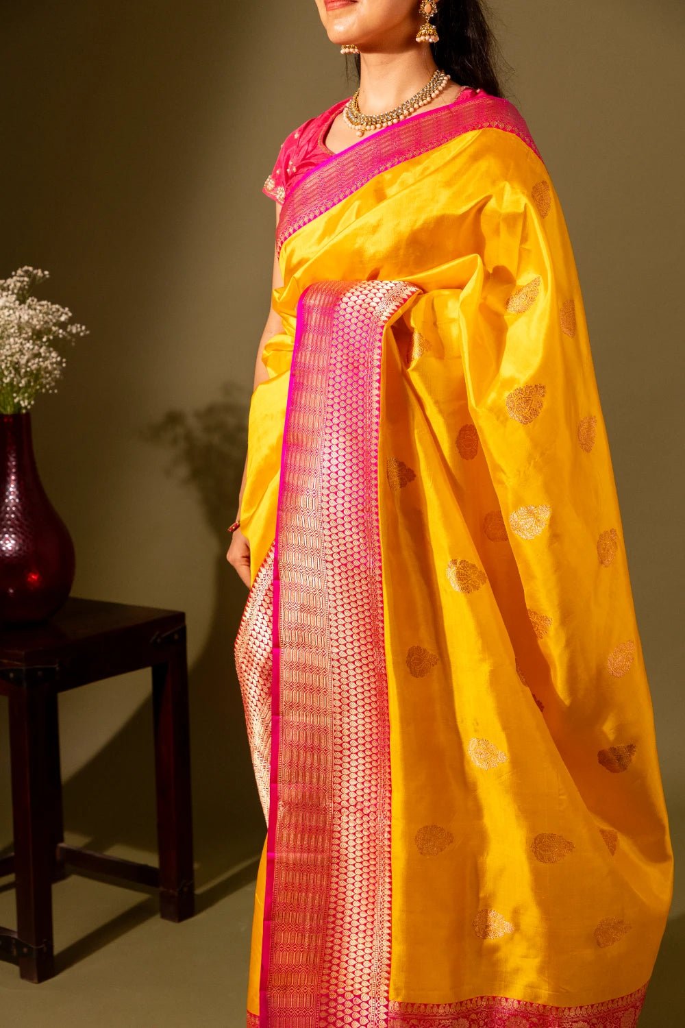 Pure Banarasi Katan Silk with Delicate Kadhwa Work - Madhukara