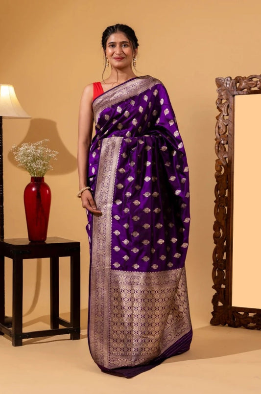 Pure Banarasi Katan Silk with Delicate Kadhwa Work - Madhukara