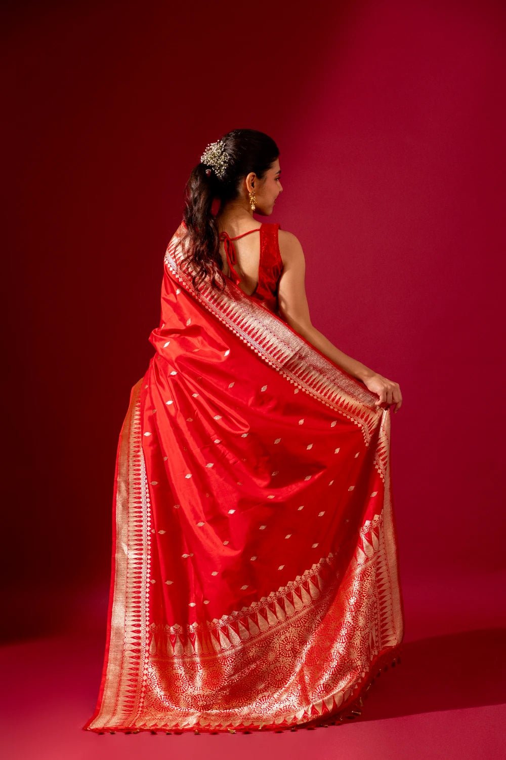 Pure Banarasi Katan Silk with Delicate Kadhwa Work - Madhukara